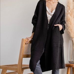 NWT Lulus Cozy Love Black Long Cardigan Sweater
